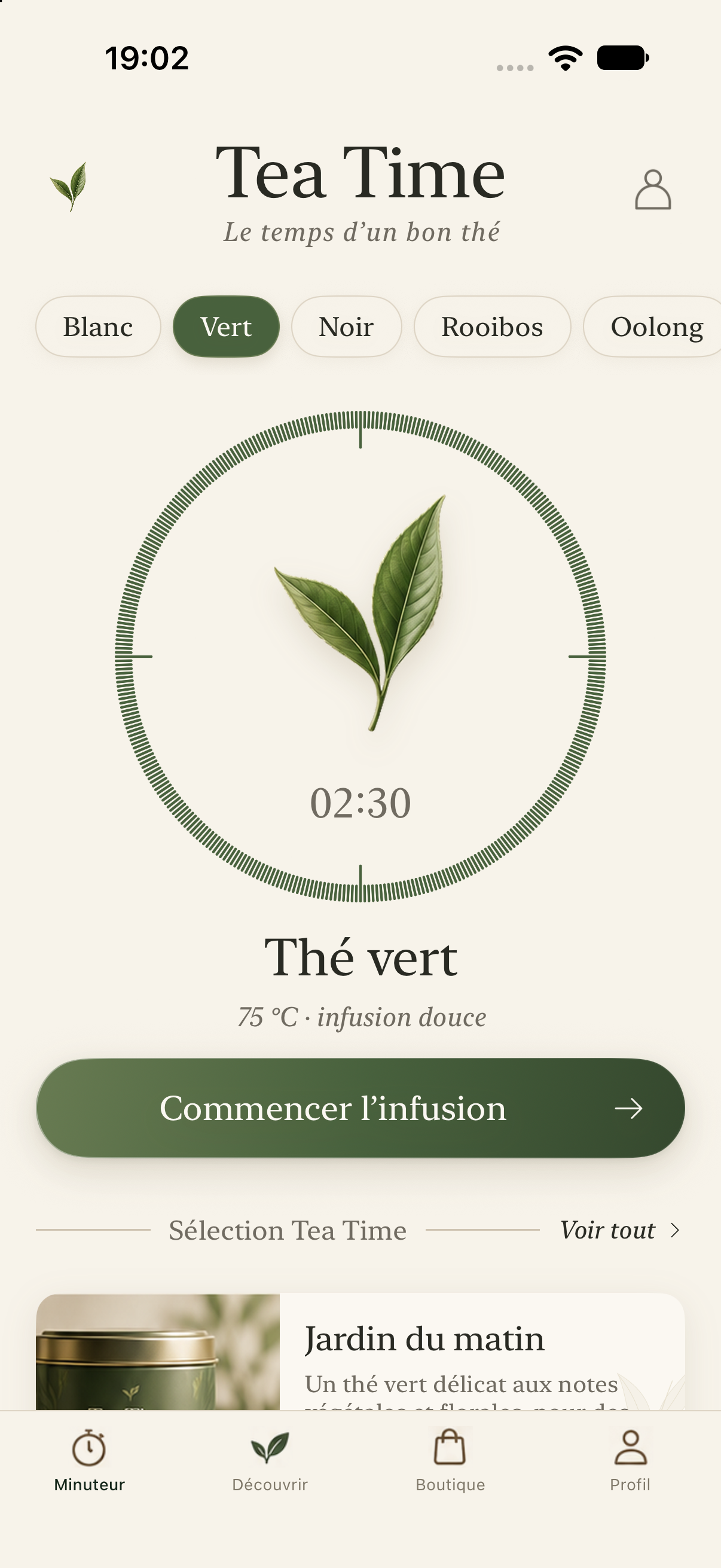 Le minuteur d’infusion de Tea Time